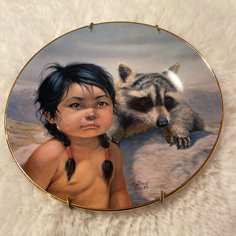Vintage Dark-Eyed Friends Pride of America’s Indians Numbered Porcelain Plate